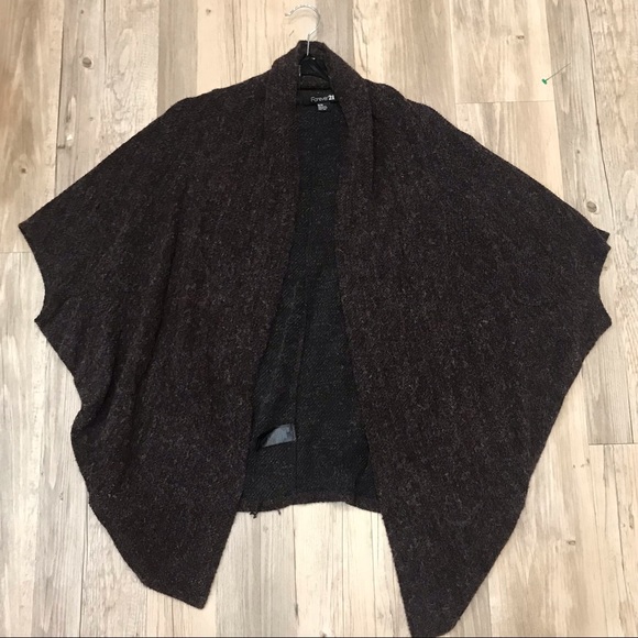 Forever 21 Wrap dark purple Cardigan sz Medium - Picture 6 of 9